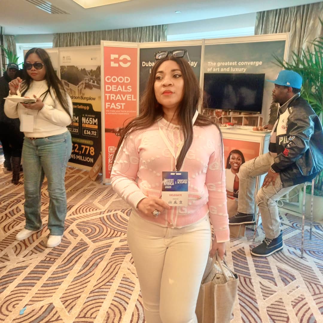 Mrs Chinwe Chiazor wearing her Invest in Africa Summit and Property Expo delegate badge